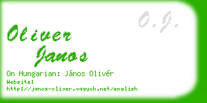 oliver janos business card